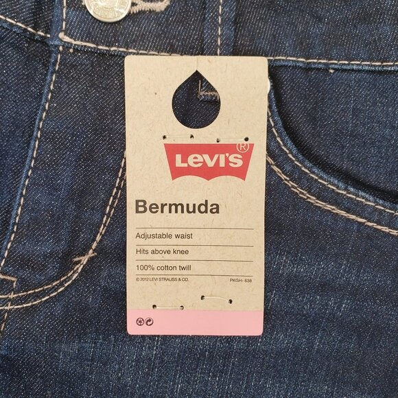 LEVI'S nwt Sparkly Shine Classic Bermuda Dark Wash Shorts 6X - Picture 2 of 3